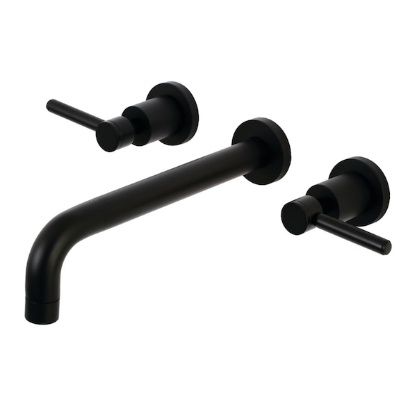 Roman Tub Faucet, Matte Black, Wall Mount